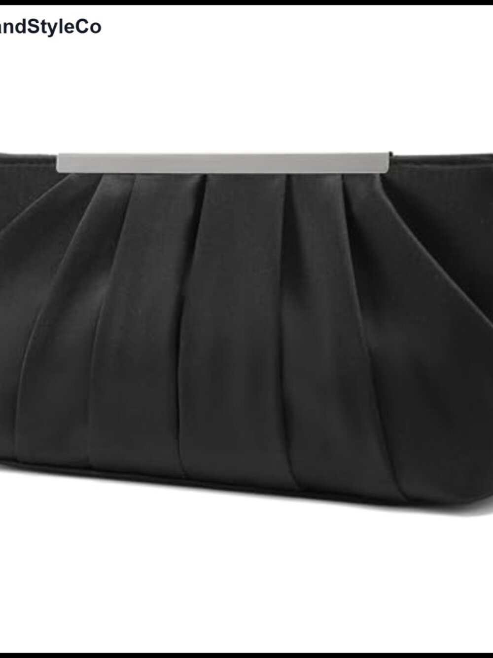 Pleated Satin Clutch Evening Bag Formal Handbag Detachable Chain Strap